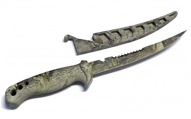 Filetiermesser Camou Design 16 cm Klingenlänge mit Scheide