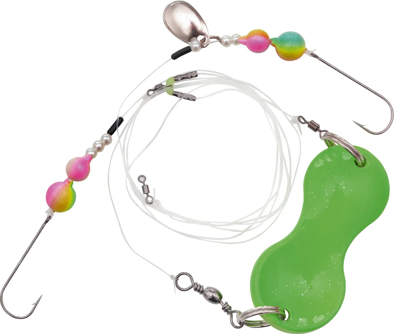 Flatty Teaser Buttlöffel Rig -fertig montiert Grün 80g