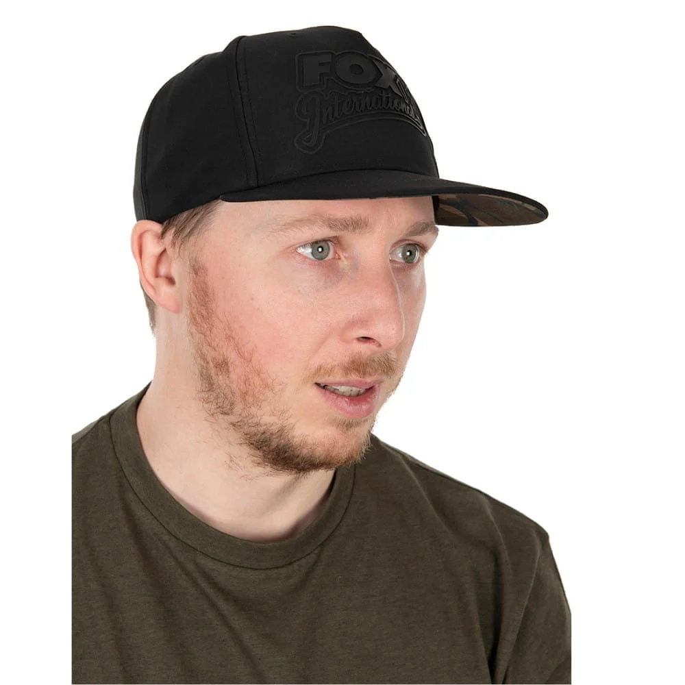 Fox Black Camo Flat Peak Snapback Cap