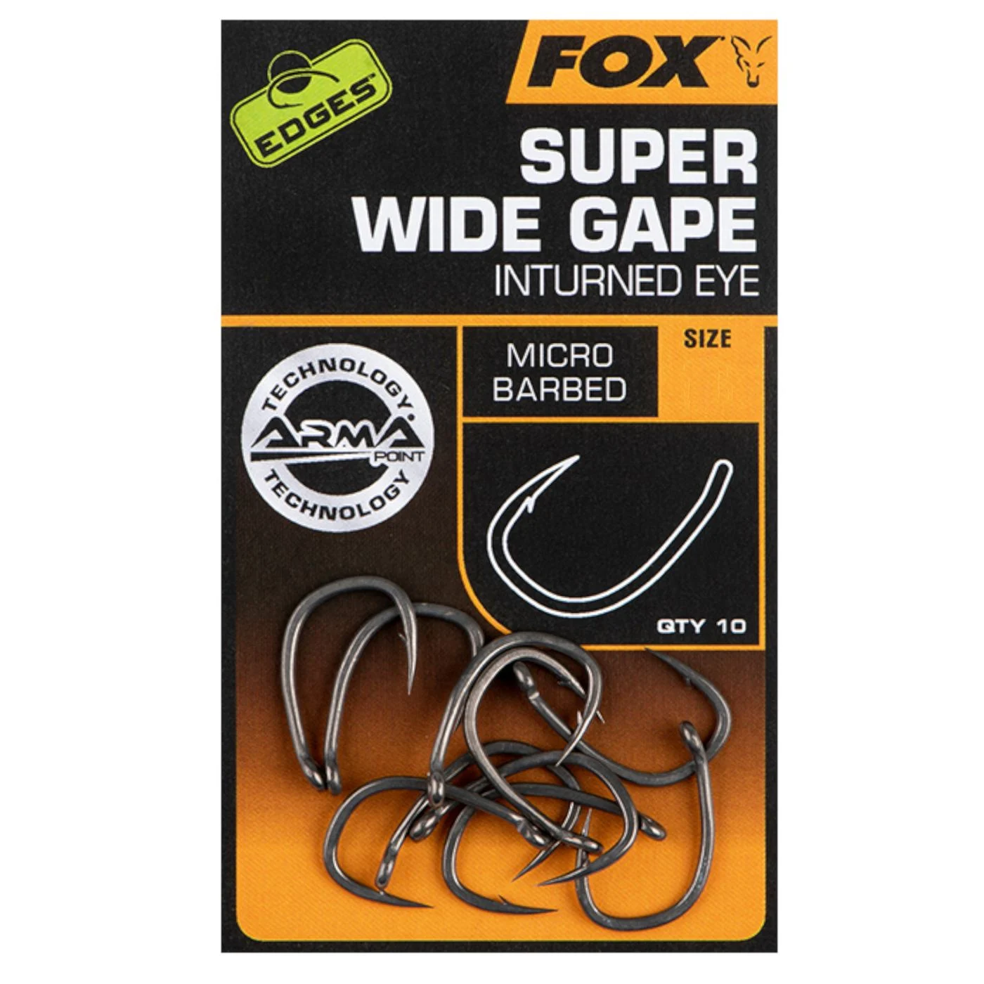 Fox Edges Armapoint Super Wide Gape Inturned Eye Hooks - 10 Haken