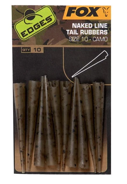 Fox Edges Camo Naked Line Tail Rubber Größe 10 10 Stück