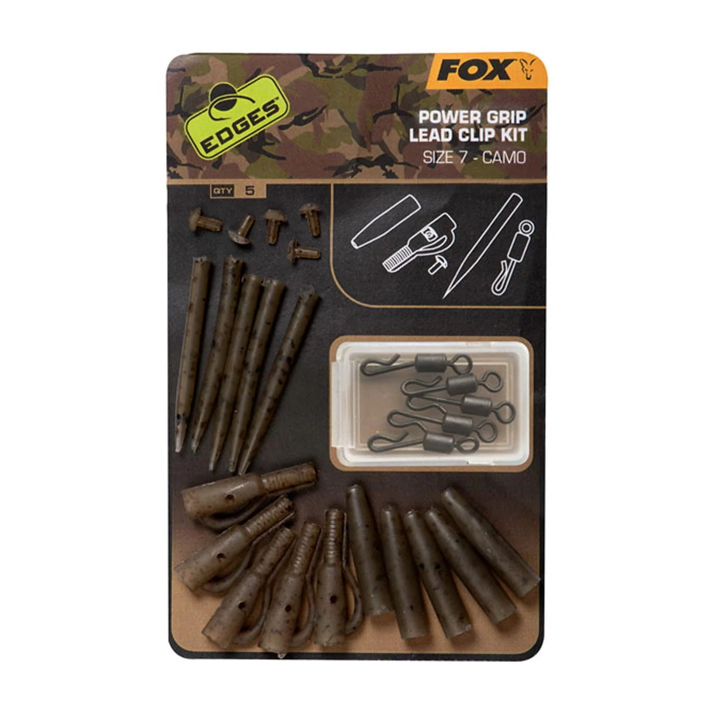 Fox Edges Camo Power Grip Lead Clip Kit
