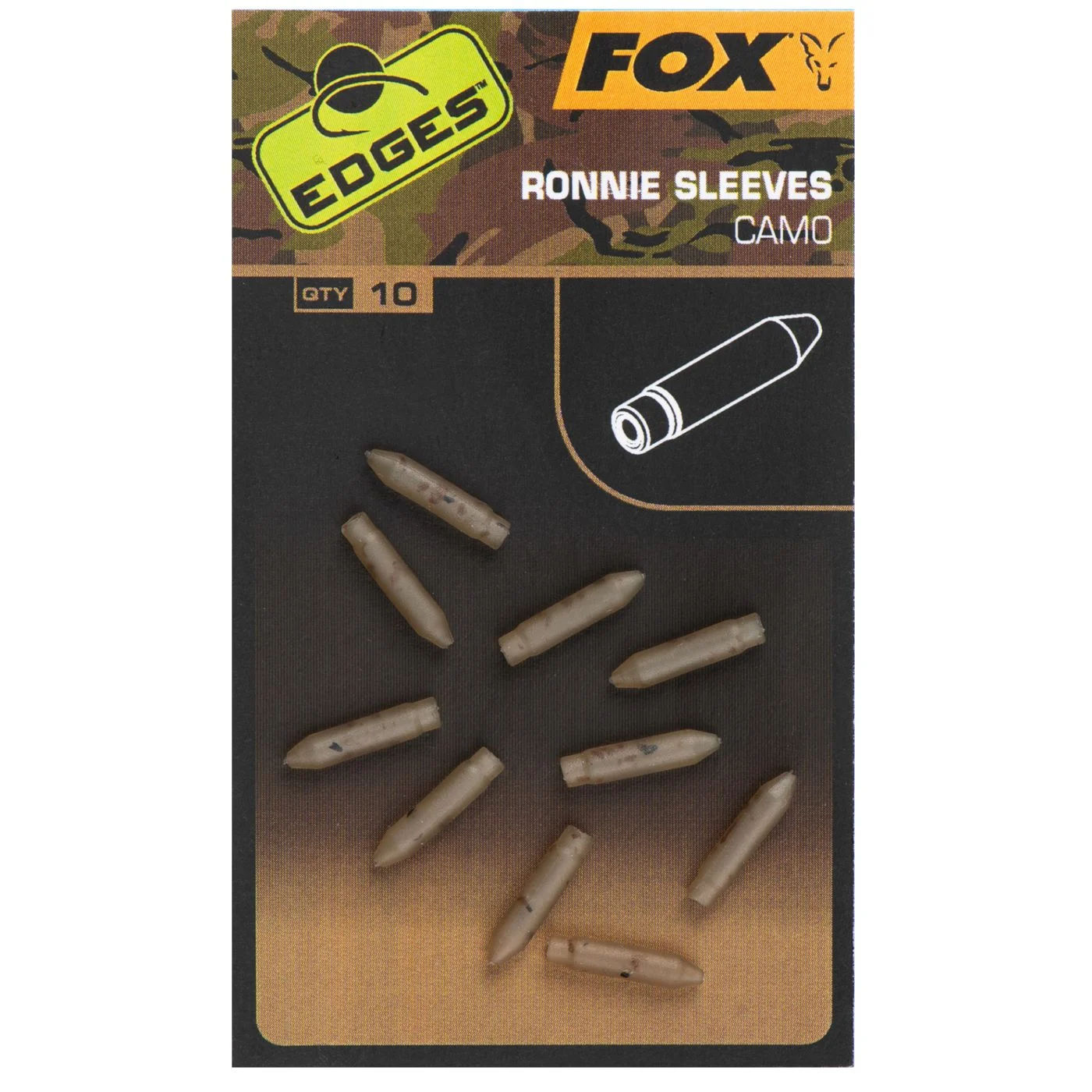 Fox Edges Camo Ronnie Sleeves - 10 Gummitubes