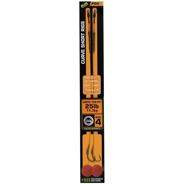 Fox Edges Curve Short Rig Hakengröße 4 25 lbs 2 Stück