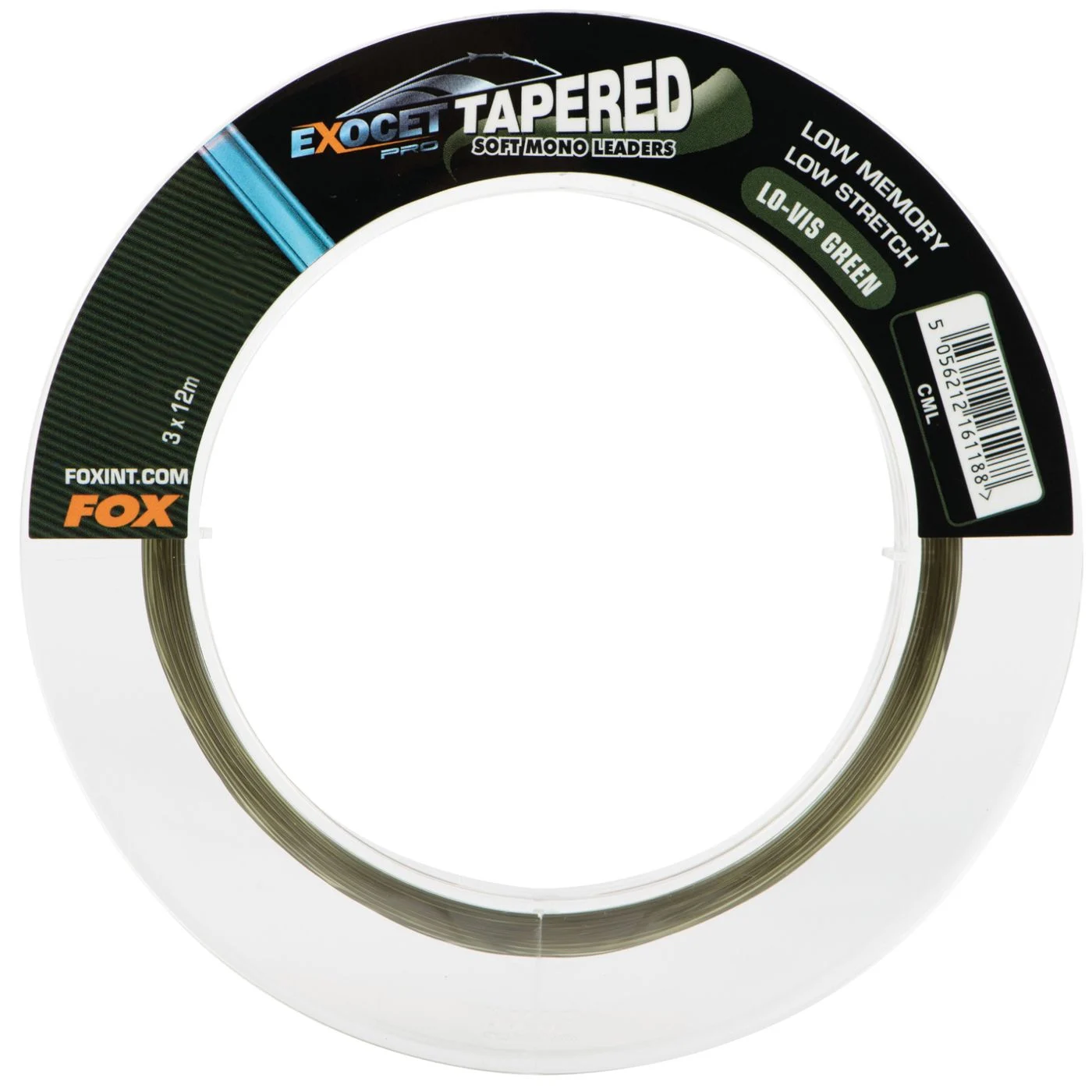 Fox Exocet Pro Tapered Leaders Low Vis Green - 3x12m Schlagschnur