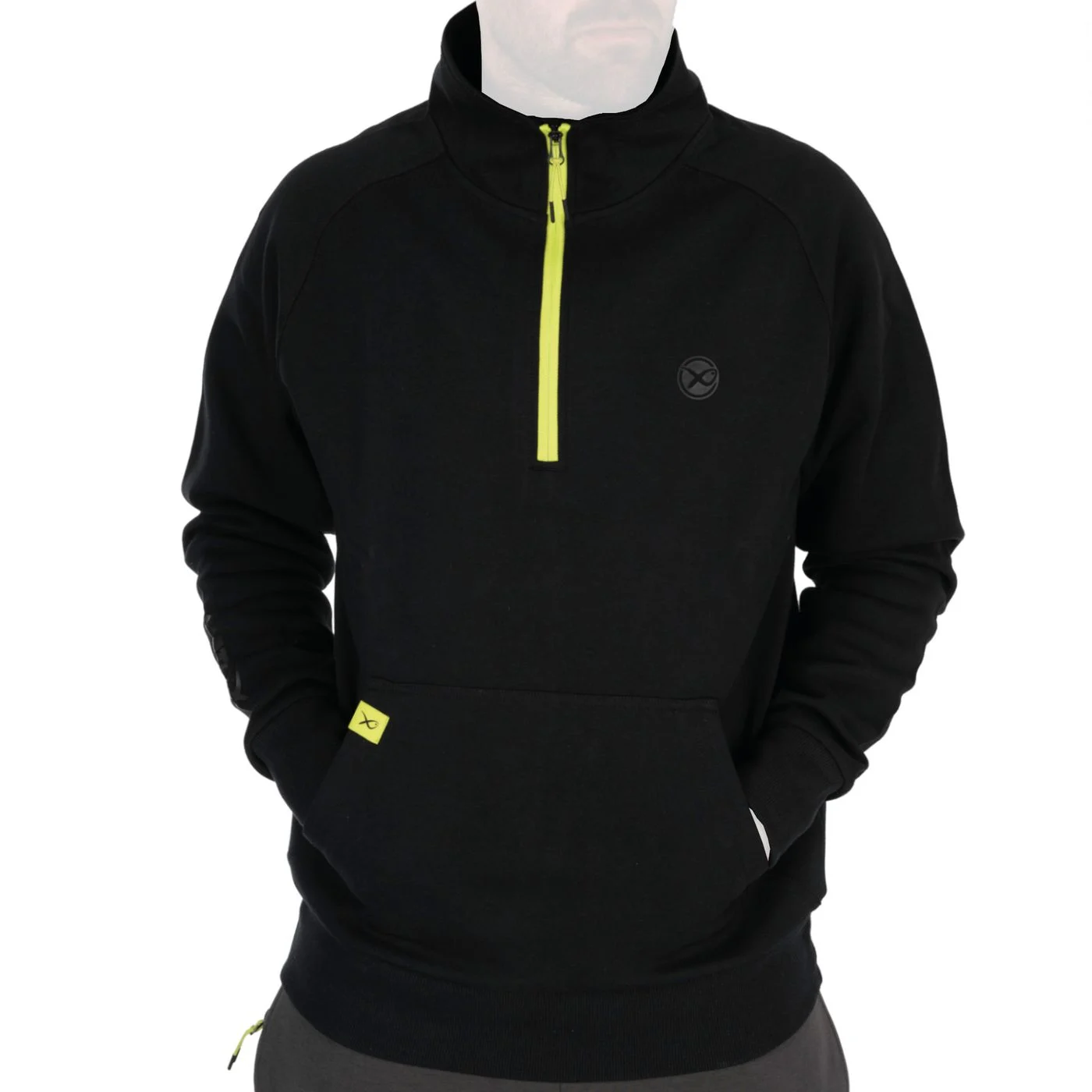 Fox Matrix 1/4 Zip Sweat Black/Lime (Black Edition) - Angelpullover