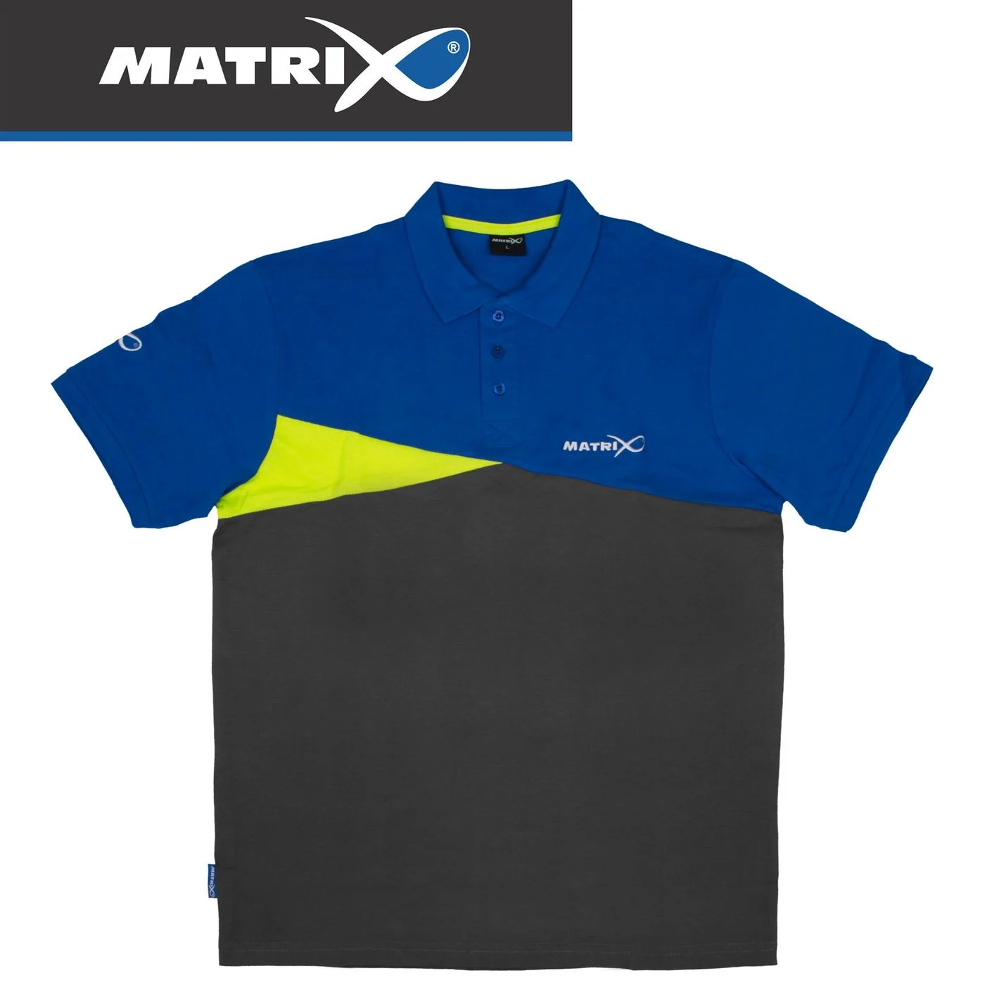 Fox Matrix Polo Shirt Blue Grey - Poloshirt S