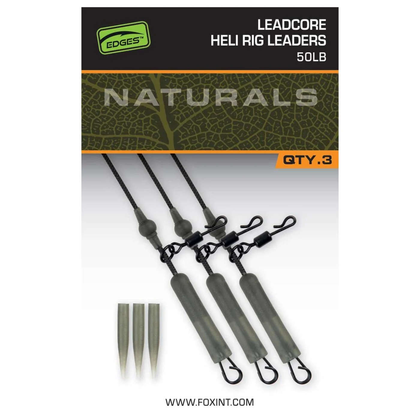 Fox Naturals Leadcore Heli Rig Leaders 50lb 75cm - 3 Karpfenvorfächer