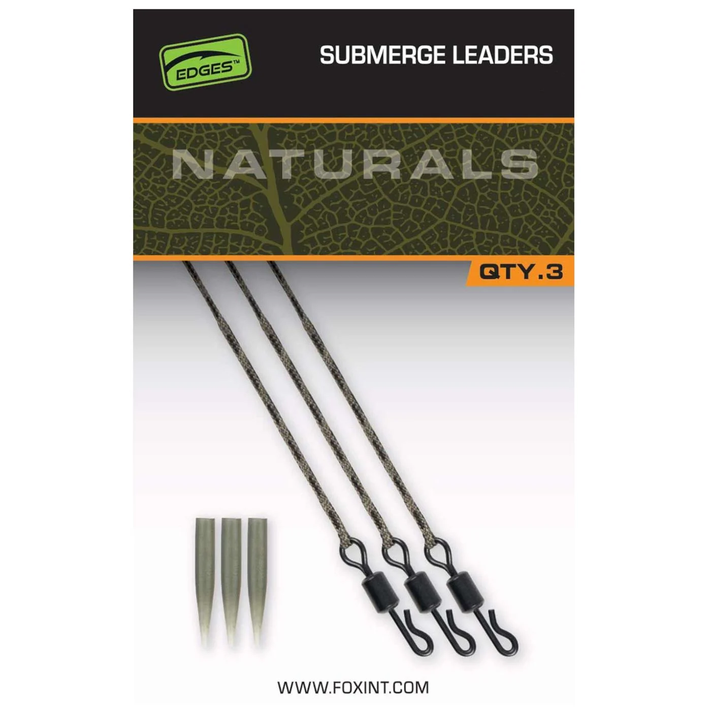 Fox Naturals Submerged Leaders 40lb 75cm - 3 Karpfenvorfächer