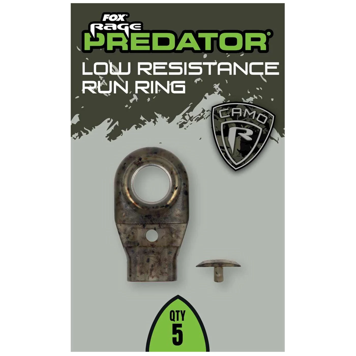 Fox Rage Predator Camo Low Resistance Run Ring - 5 Bleiclips