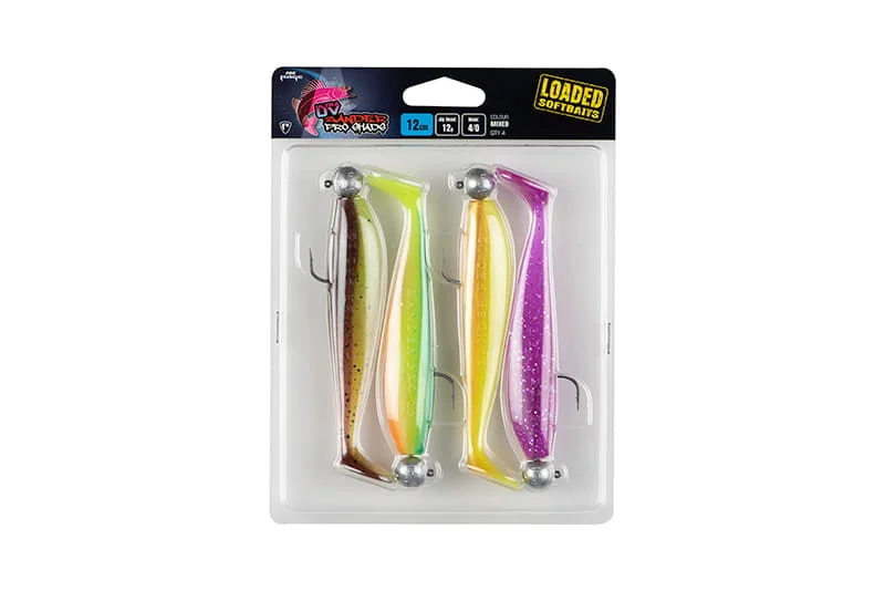 Fox Rage Zander Pro Shad 12 cm Mixed UV colour Größe 4/0 12 g 4 Stück