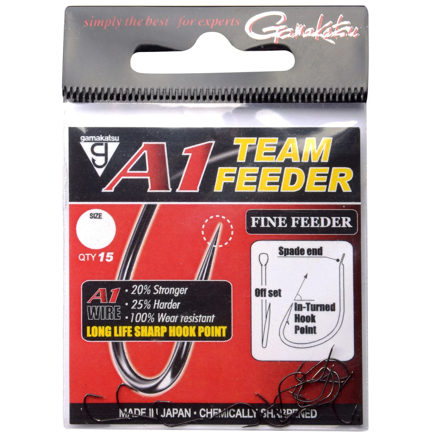 Gamakatsu A1 Team Feeder Hooks Fine Feeder - 15 Feederhaken