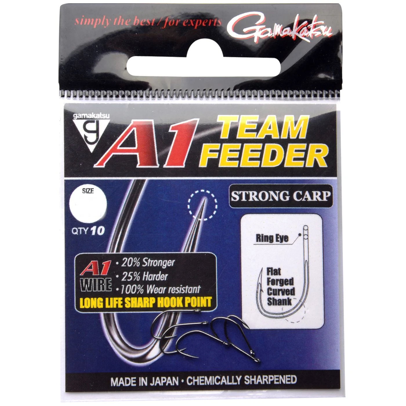 Gamakatsu A1 Team Feeder Hooks Strong Carp - 10 Feederhaken