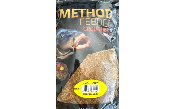 Jaxon Method Feeder Groundbait Honey 750 Gramm Fertiges Futter für Karpfen und andere Fische
