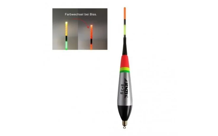 Jenzi Elektropose mit Bissanzeige mit Farbwechsel 8 + 3 Gramm für das Nachtangeln