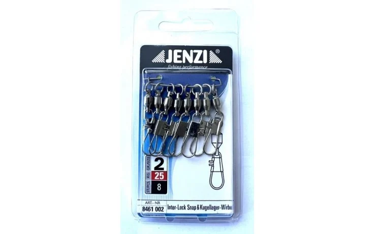 Jenzi Kugellager Wirbel mit Fast Lock Snap Größe 4 20 kg 10 Stück