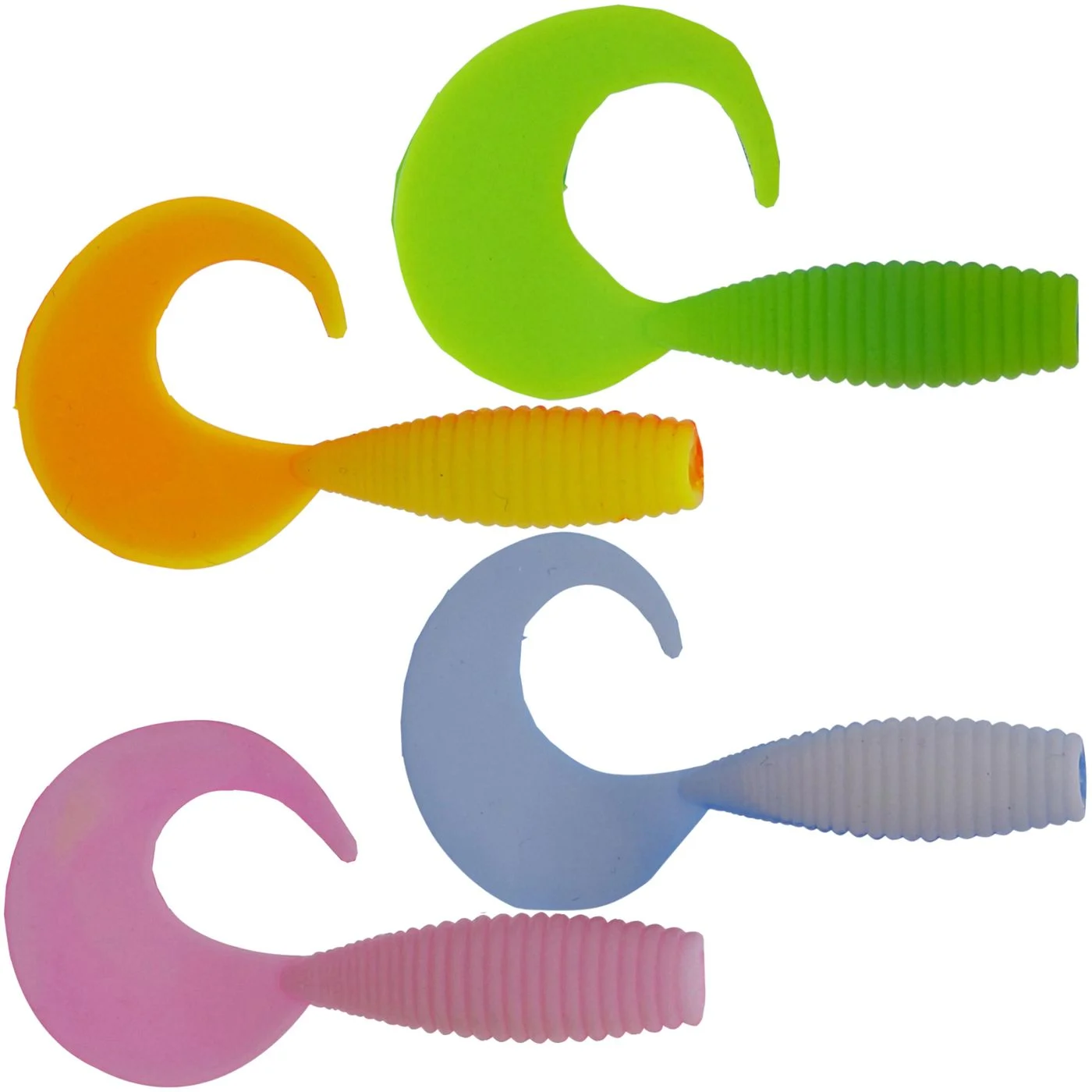 Kinetic Curlypup 5,1cm 2g Garlic -10 Gummiköder Baby Blue/Chartreuse