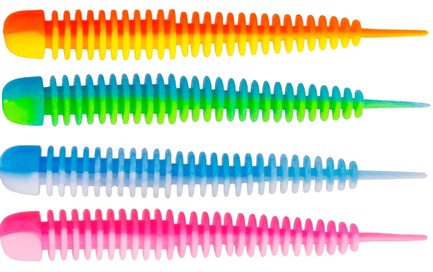 Kinetic Wriggly 7,5cm 2,1g Garlic -10 Gummiköder Baby Blue/Chartreuse