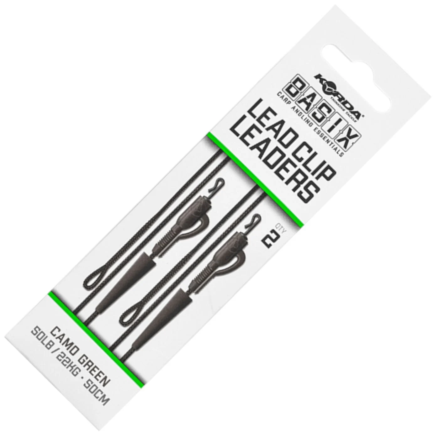 Korda Basix Lead Clip Leaders - 2 Karpfenmontagen