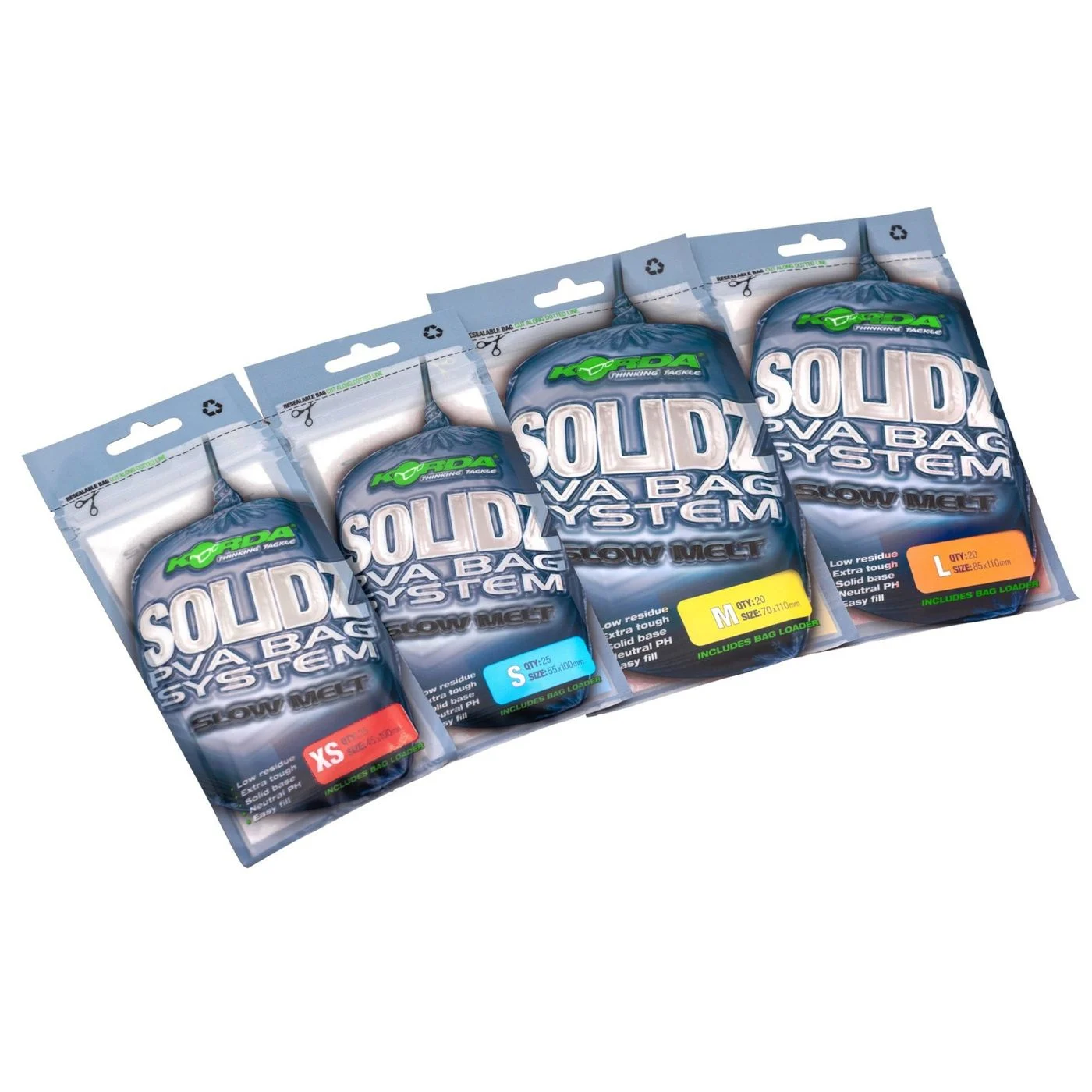 Korda Solidz Slow Melt PVA Bags - PVA Beutel XS - 45 x 100mm / 25 Bags