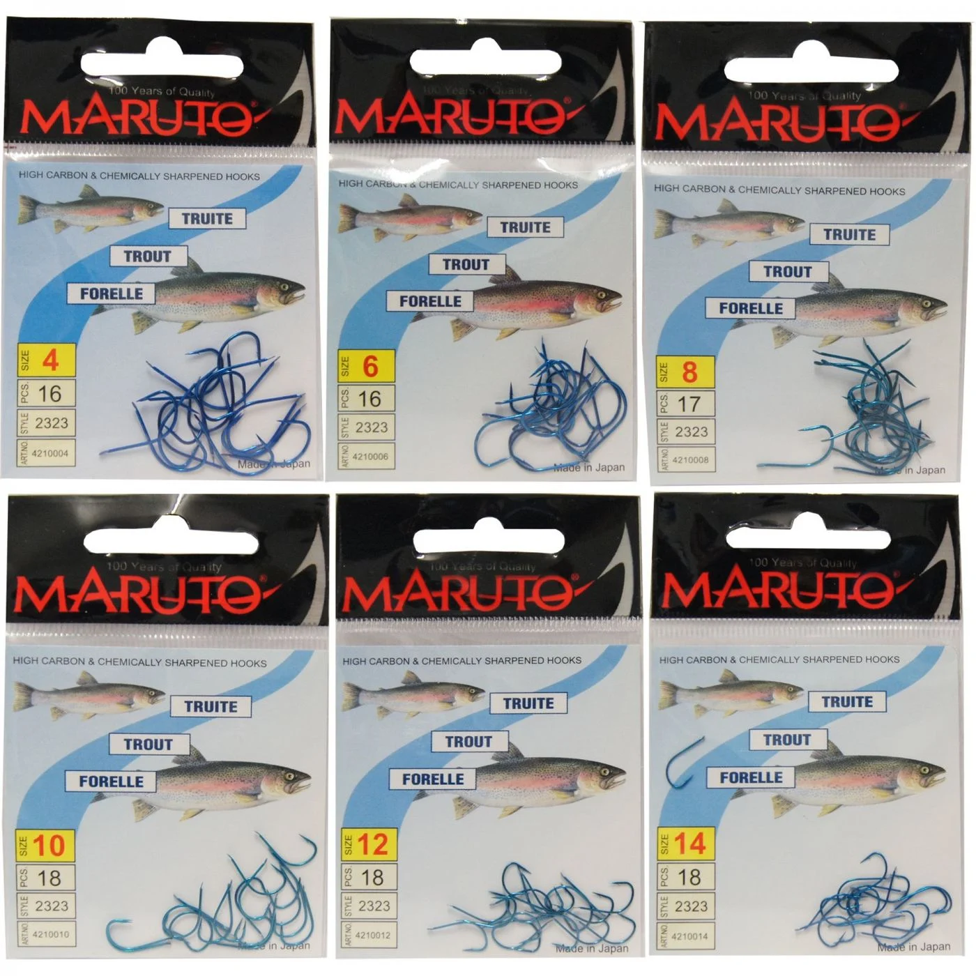 Maruto Forellenhaken Forellen Haken Forellenangeln mit Plättchen 10