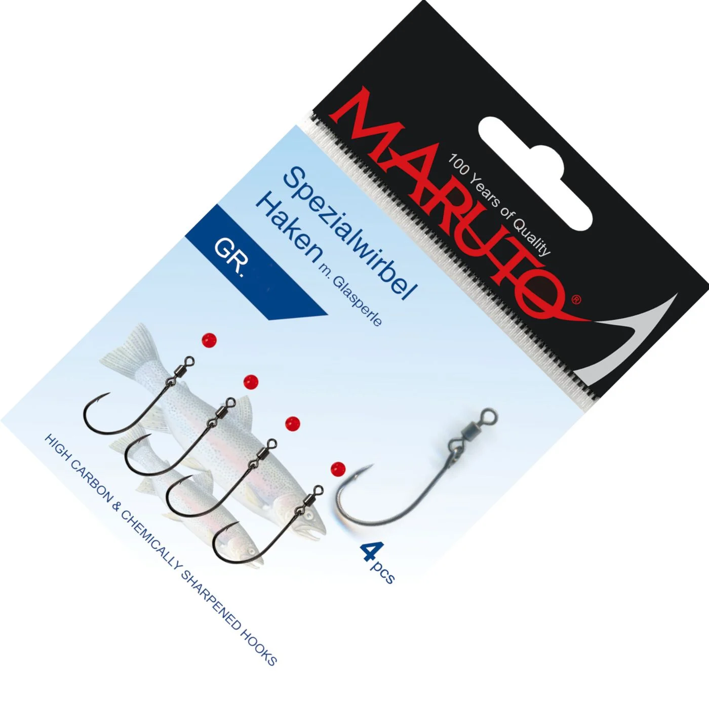 Maruto Spezialwirbel Haken + Perle - 4 Spoonhaken 2