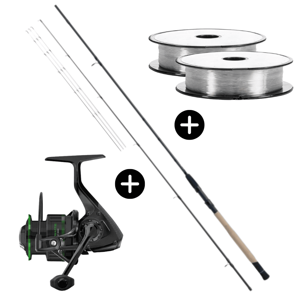 Method Feeder Set WFT Method Feeder 360cm 15-60g + Cormoran Cross Water 3000 + Go Fish Mono Schnur