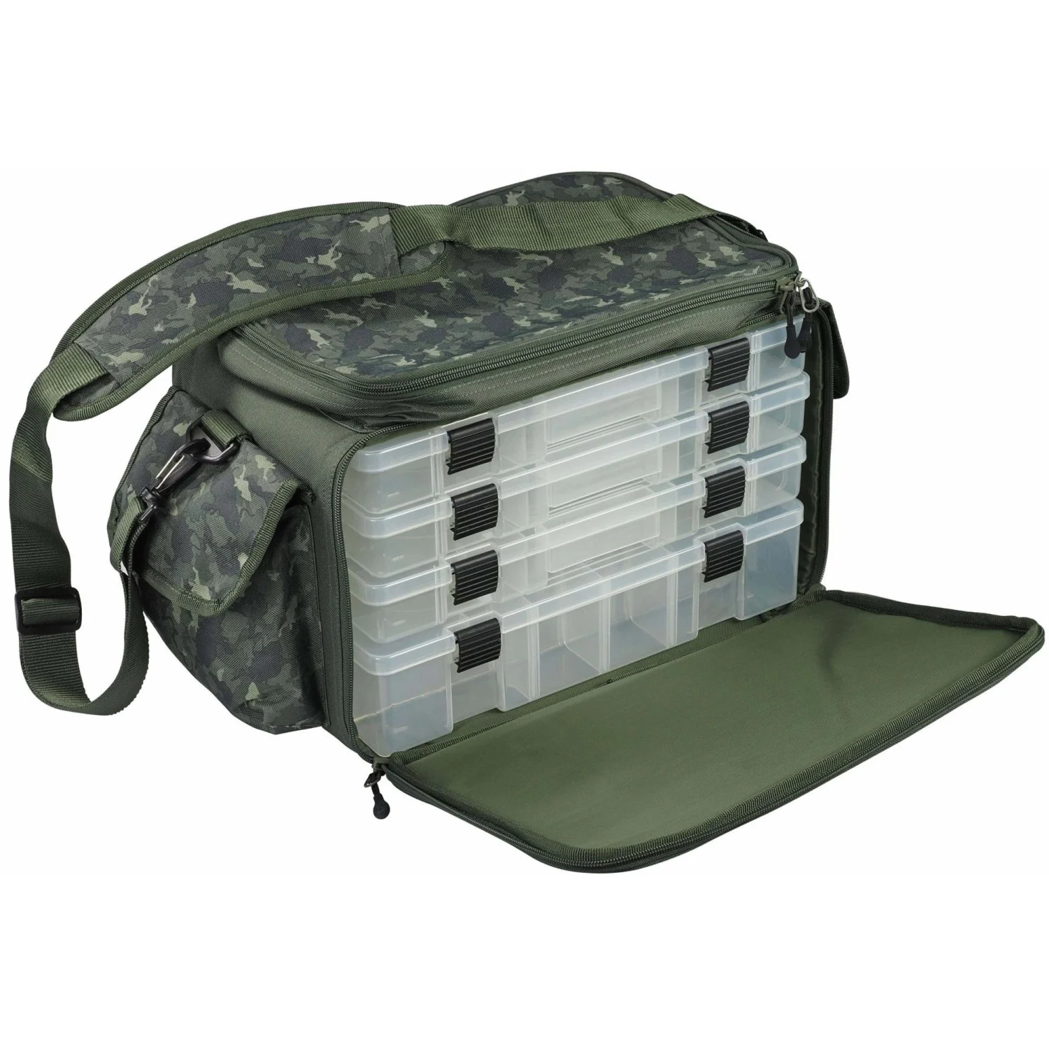 Mitchell MX Camo Stacker Bag L inkl. 4 Boxen Größe: 37x24x31cm