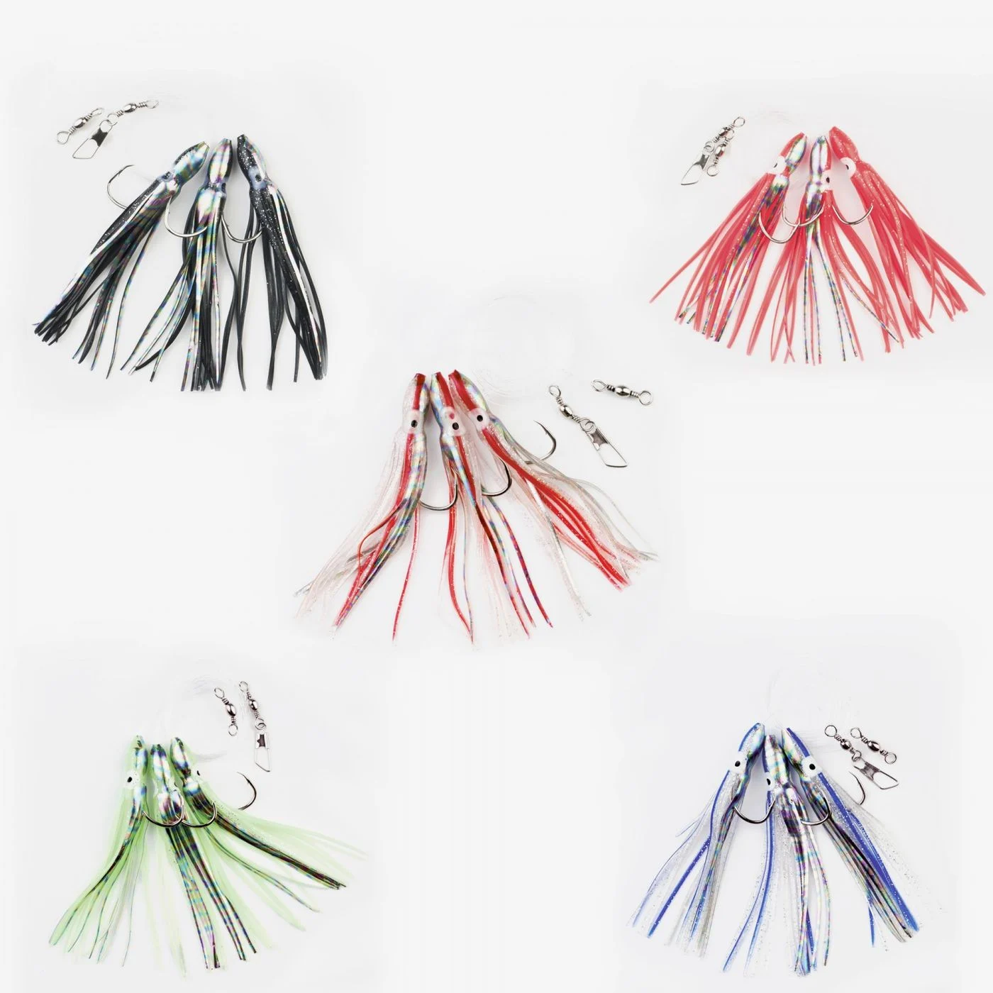 Octopus Meeressysteme 3 Octopusse 5/0 Haken Holographic Blau