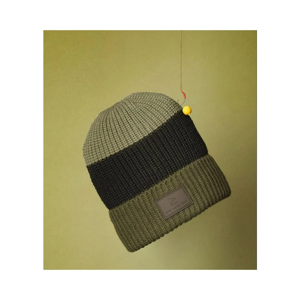 One More Cast Green Stripe Beanie