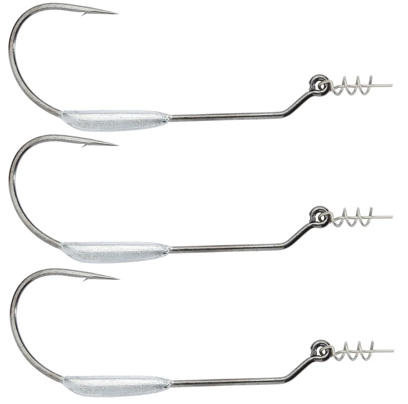 Owner 5167 weighted Twist Lock Haken - 3 Offsethaken mit Spirale Gr. 4/0 / 2.65g