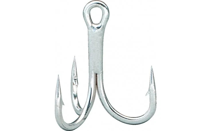 Owner CF-66 Catfish Drilling silber 4/0 5 Stück Welsdrillinge Großfischdrillinge Top Angelhaken mit Öhr