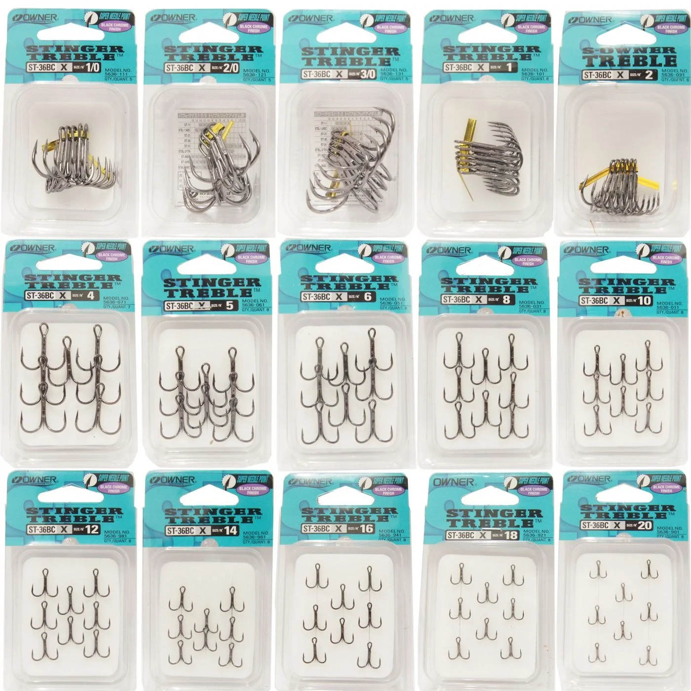 Owner ST-36 Drillinge Drillingshaken Gr. 3/0/ 5 Stück