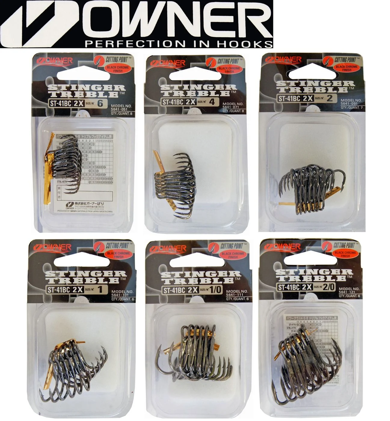 Owner ST-41 Drillinge Drillingshaken Gr. 4 /8 Stück