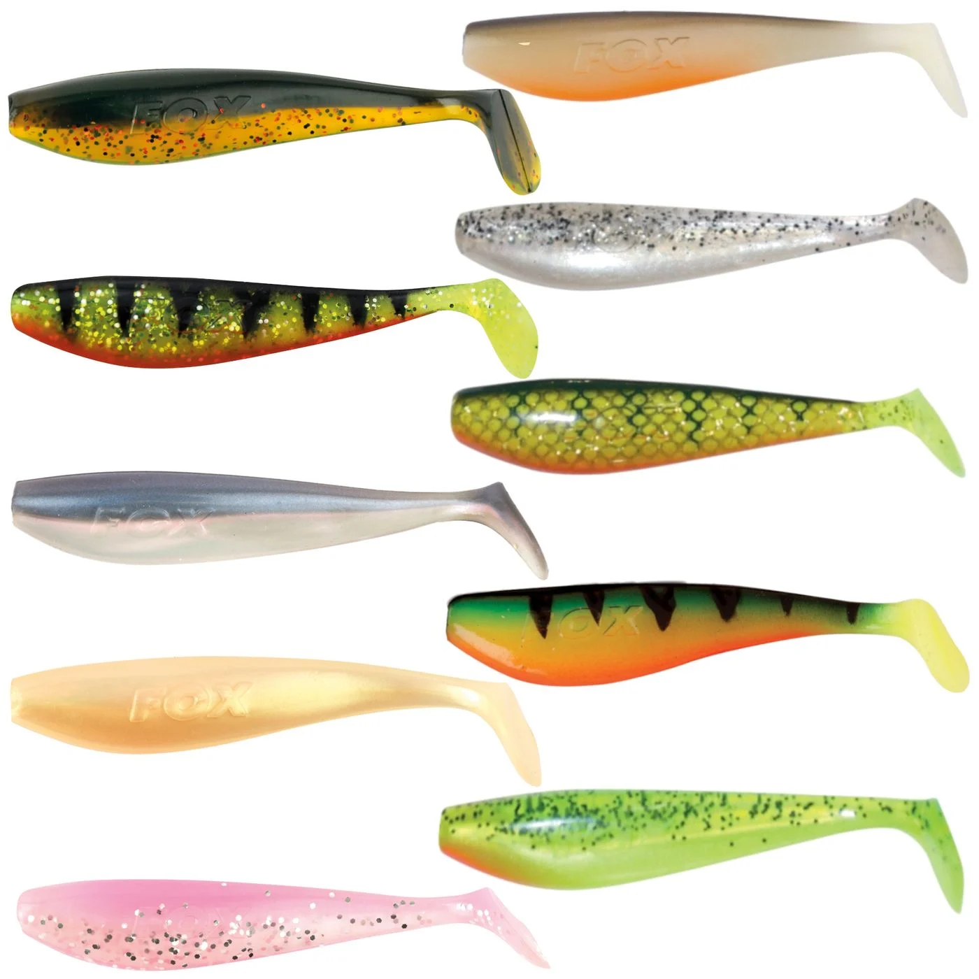 [Paket] 10 Fox Rage Zander Pro Shad 10cm Gummifische - Angelköder Set