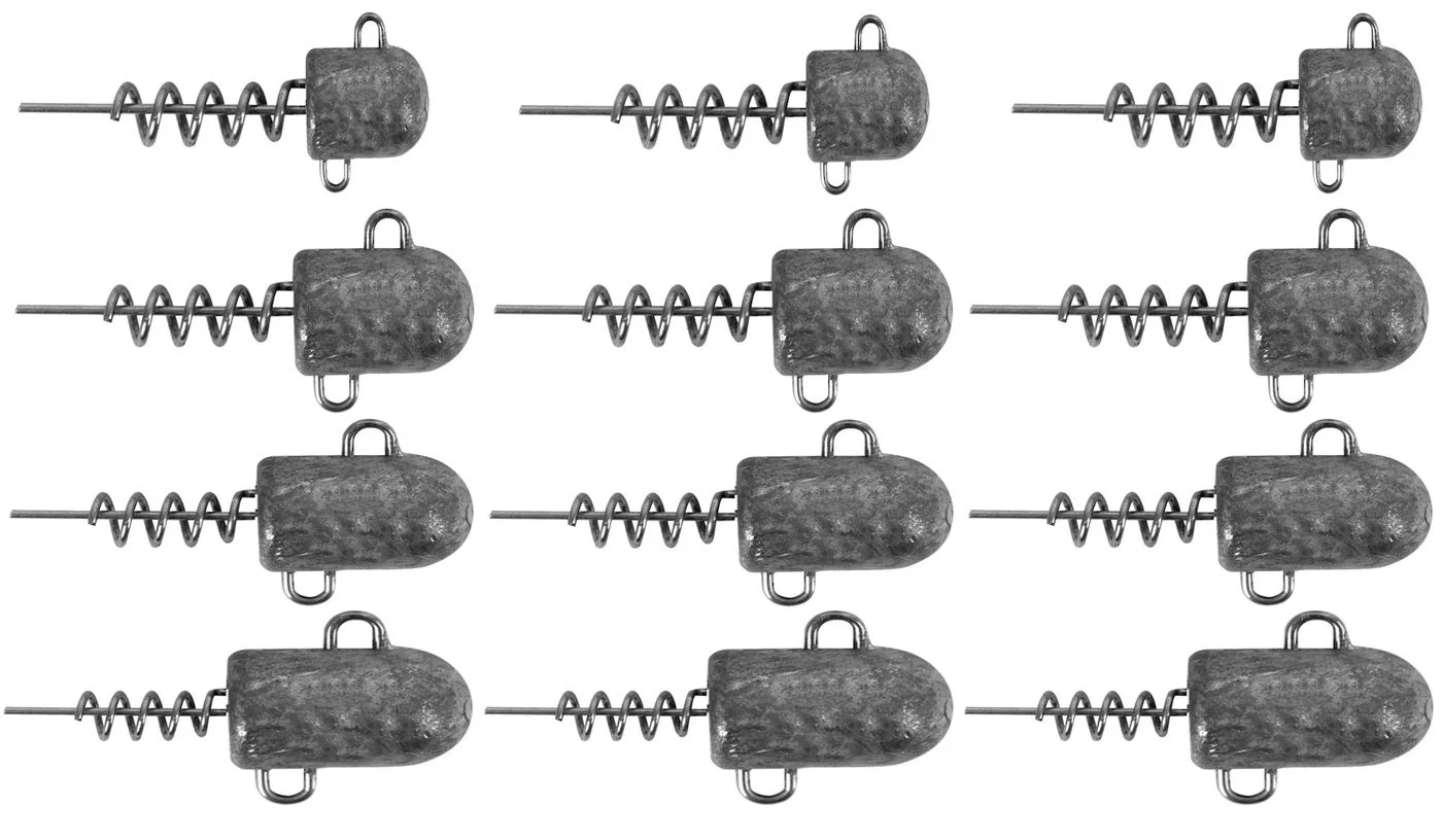 [Paket] 12 Fox Rage Corkscrew Bullet Schraubköpfe - Bleikopf Set
