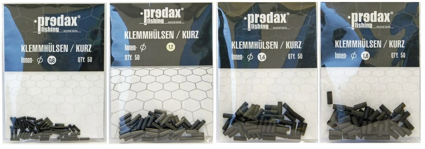 [Paket] 200 Predax kurze Crimphülsen - Klemmhülsen Set für Stahlvorfächer