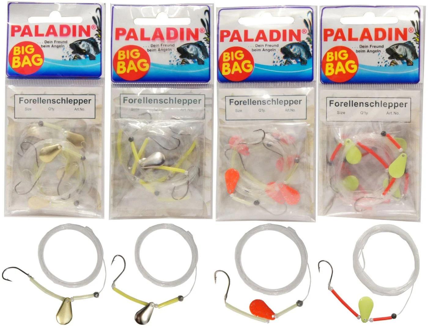 [Paket] 24 Forellenschlepper Forellenhaken Forellenvorfach Gr. 12