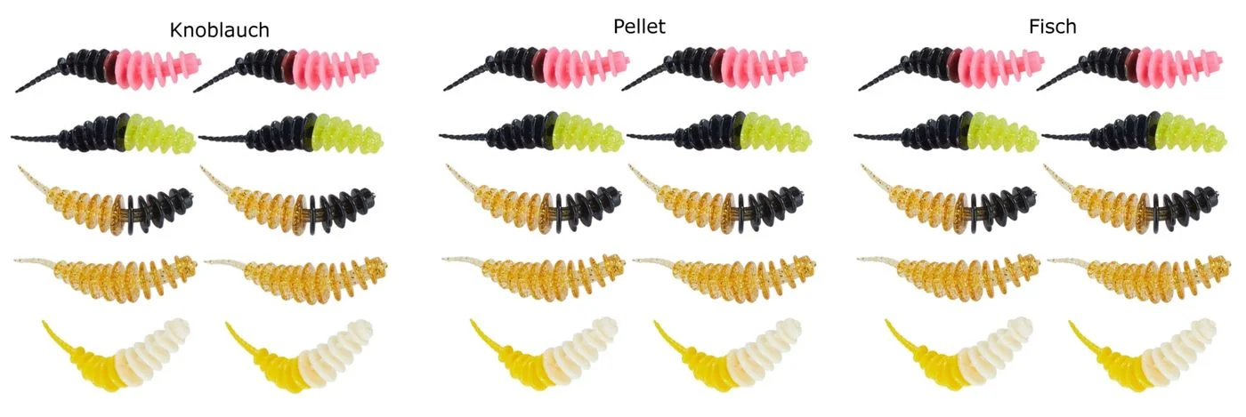 [Paket] 30 Balzer Trout Collector Gummiwürmer Mix1 7cm 1,5g - Jigs