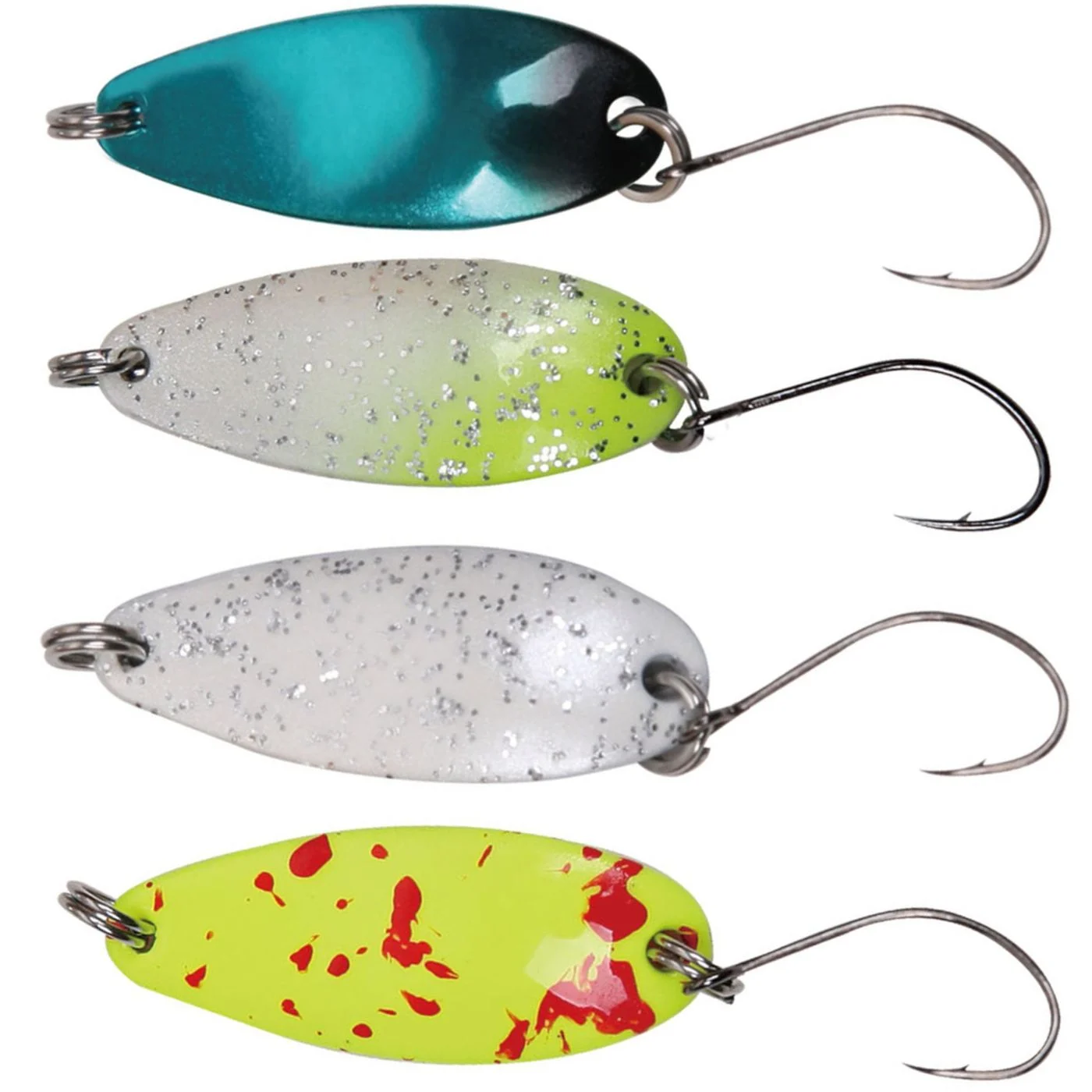 [Paket] 4 Paladin Trout Spoon 2,7cm 2,0g - Blinker für Forellen