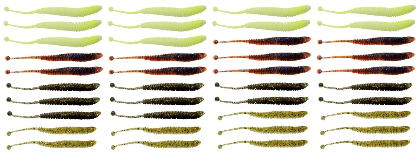 [Paket] 40 FTM Omura Baits Snake 8,4cm 1,4g Knoblauch - Forellenjig Set