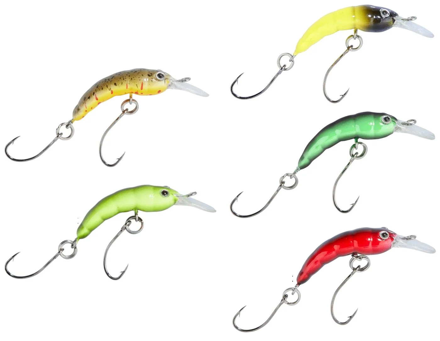 [Paket] 5 Balzer Trout Attack Hectic Maggot 3cm 1,3g sinkend - Forellenwobbler Set
