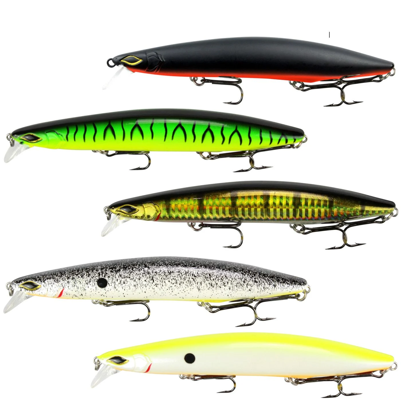 [Paket] 5 Seika Pro Wobbler Nightveit Junior 12,5cm 19g - Kunstköder Set