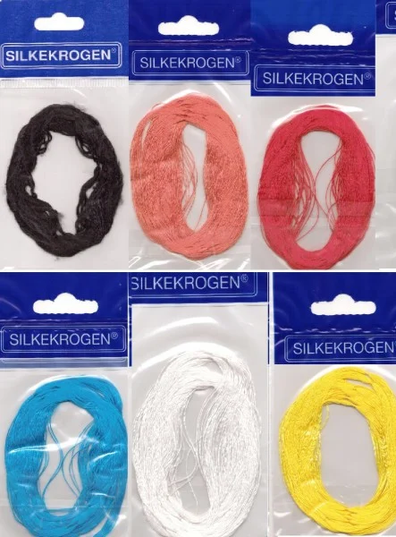 [Paket] 6 Pakete Silkekrogen = 60 Seidenfäden für Hornhecht