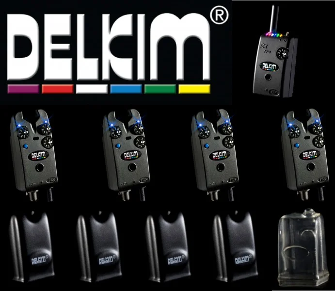 [Paket] Delkim TXi Plus 4er Set (4 Delkim TXI Plus Bissanzeiger blau + 1 Delkim RX Plus Pro 6 Led Receiver)