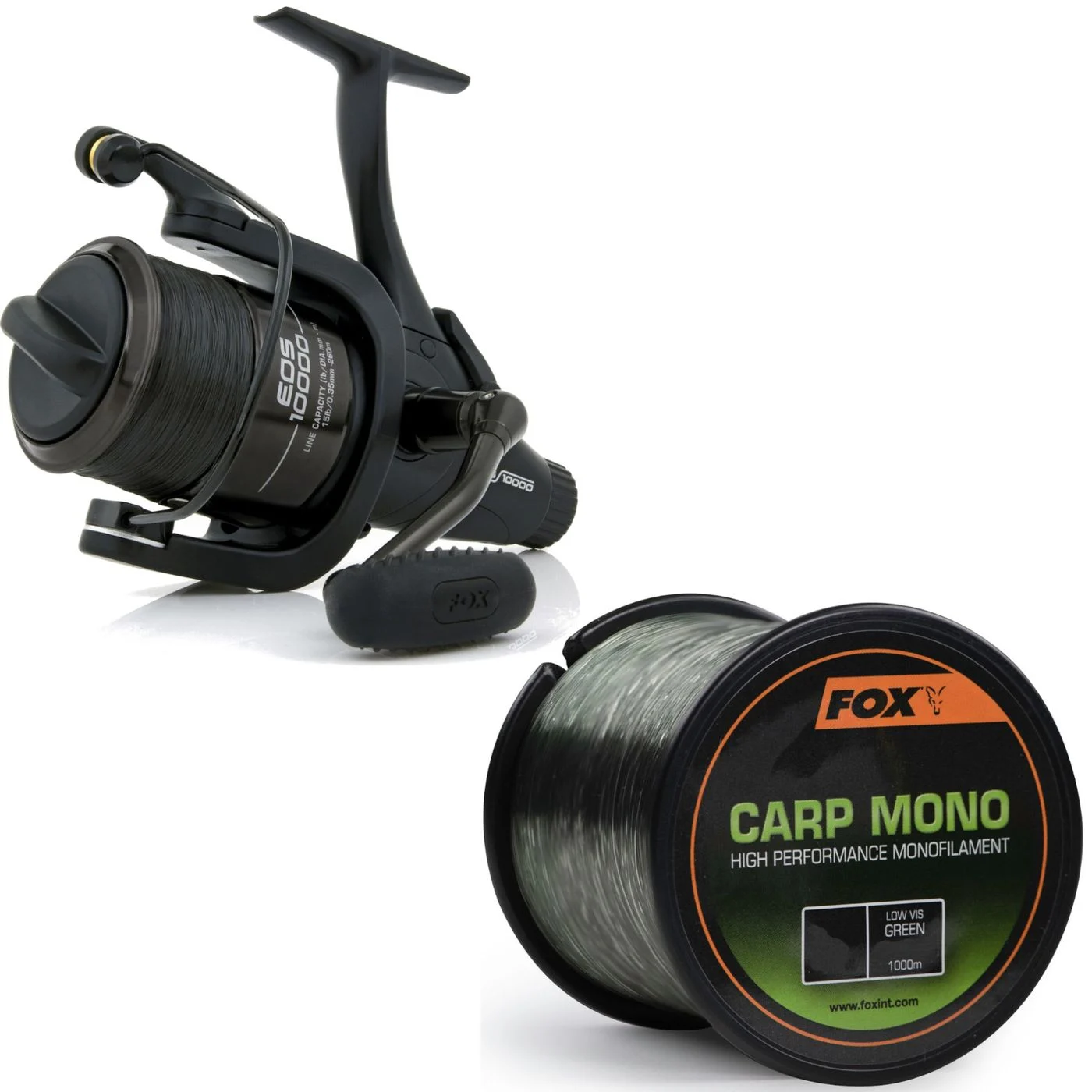 [Paket] Fox EOS 10000 Freilaufrolle + 1000m Karpfenschnur 0,35mm