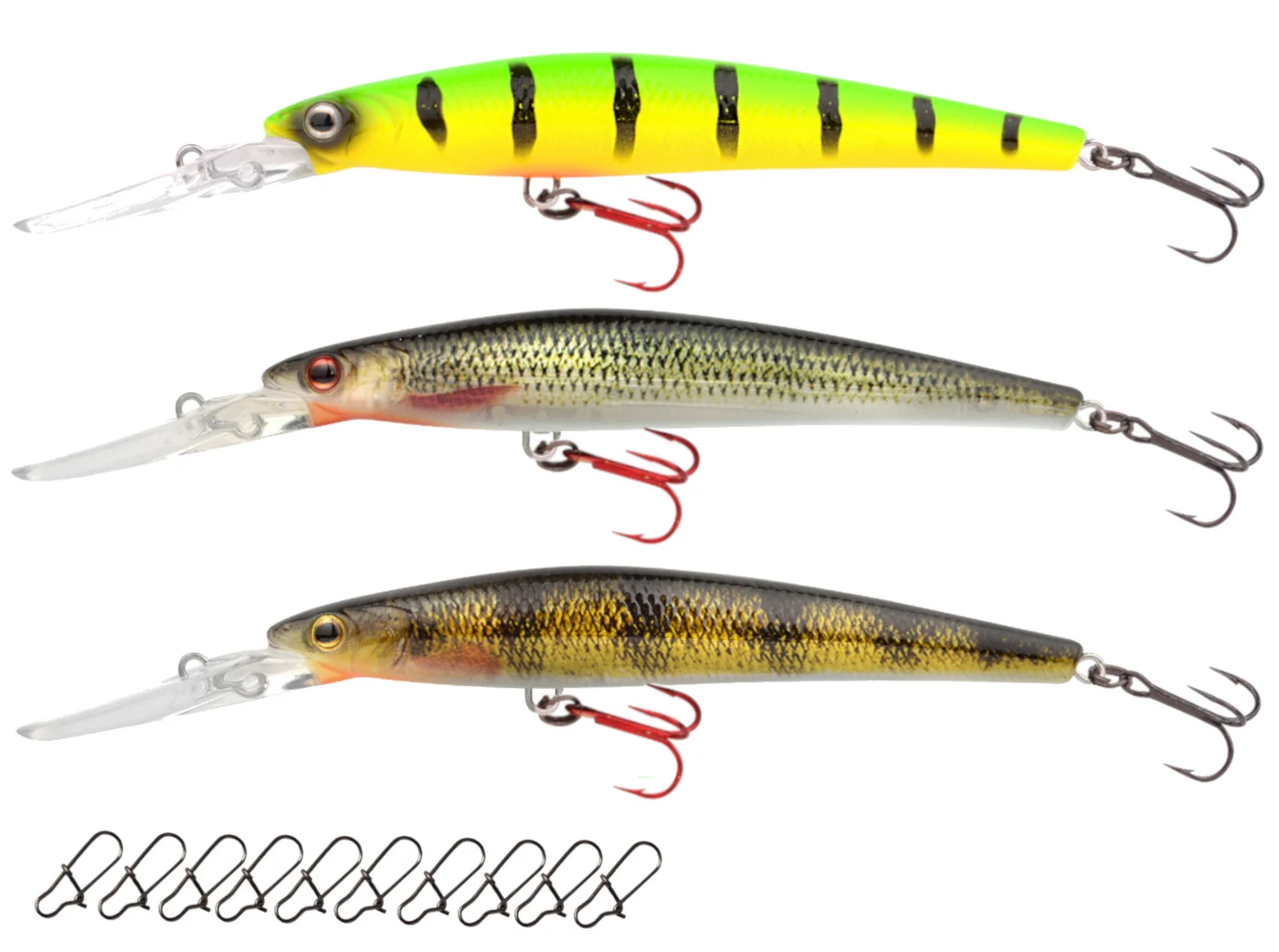 [Paket] Neptunmaster Set - 3 Ikiru Jerk 12cm 18g Wobbler + 10 Snaps Set1