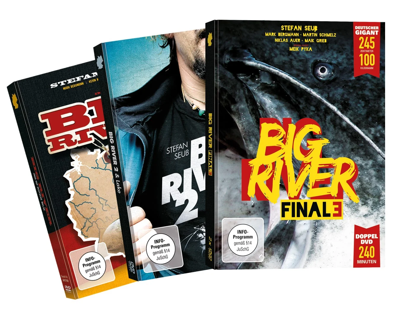 [Paket] Stefan Seuß Big River Teil 1+2+3 - DVD - Welsangeln in Deutschland