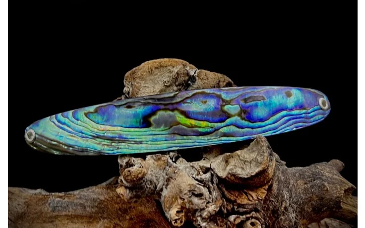 Perlmutt Spange Paua ca. 8 cmPerlmutt Blinker Handmade