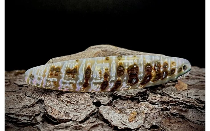 Perlmutt Spange Smaragd ca. 7 cmPerlmutt Blinker Handmade